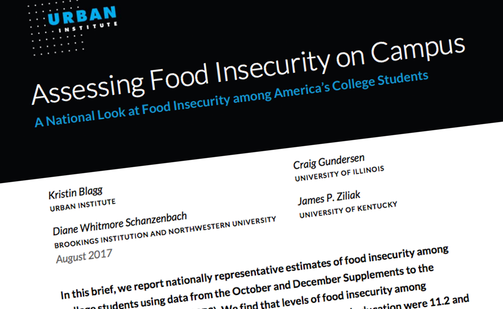 assessing food insecurity on campus