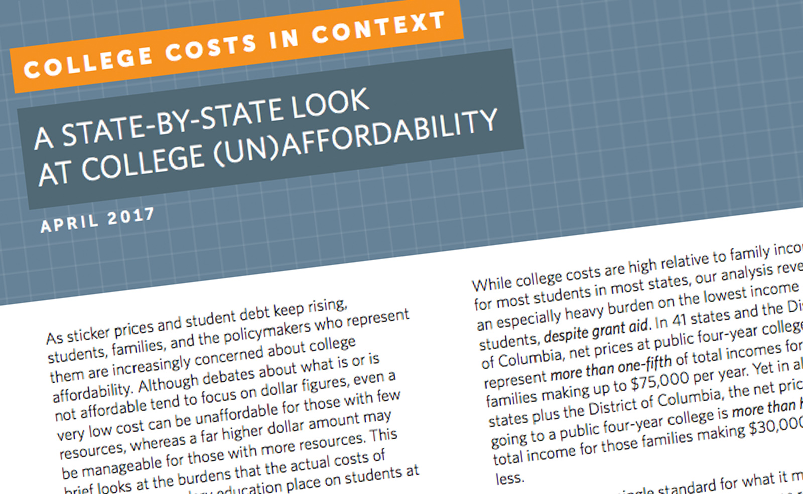 costs in context look at college